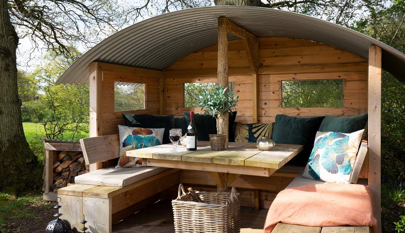 The unique outdoor seating area - sit back and admire pretty countryside vistas!