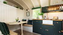 This handcrafted hut has been thoughtfully designed for two.