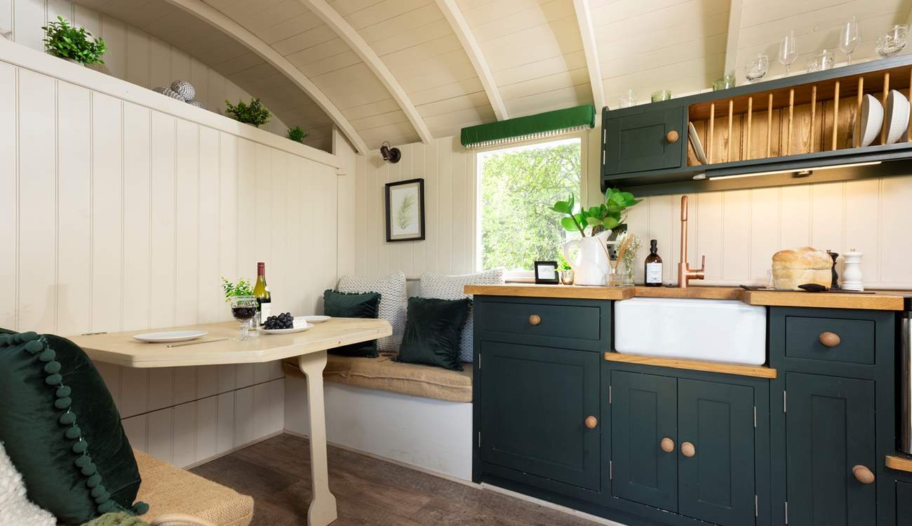 This handcrafted hut has been thoughtfully designed for two.