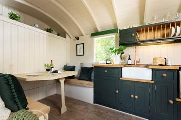This handcrafted hut has been thoughtfully designed for two.