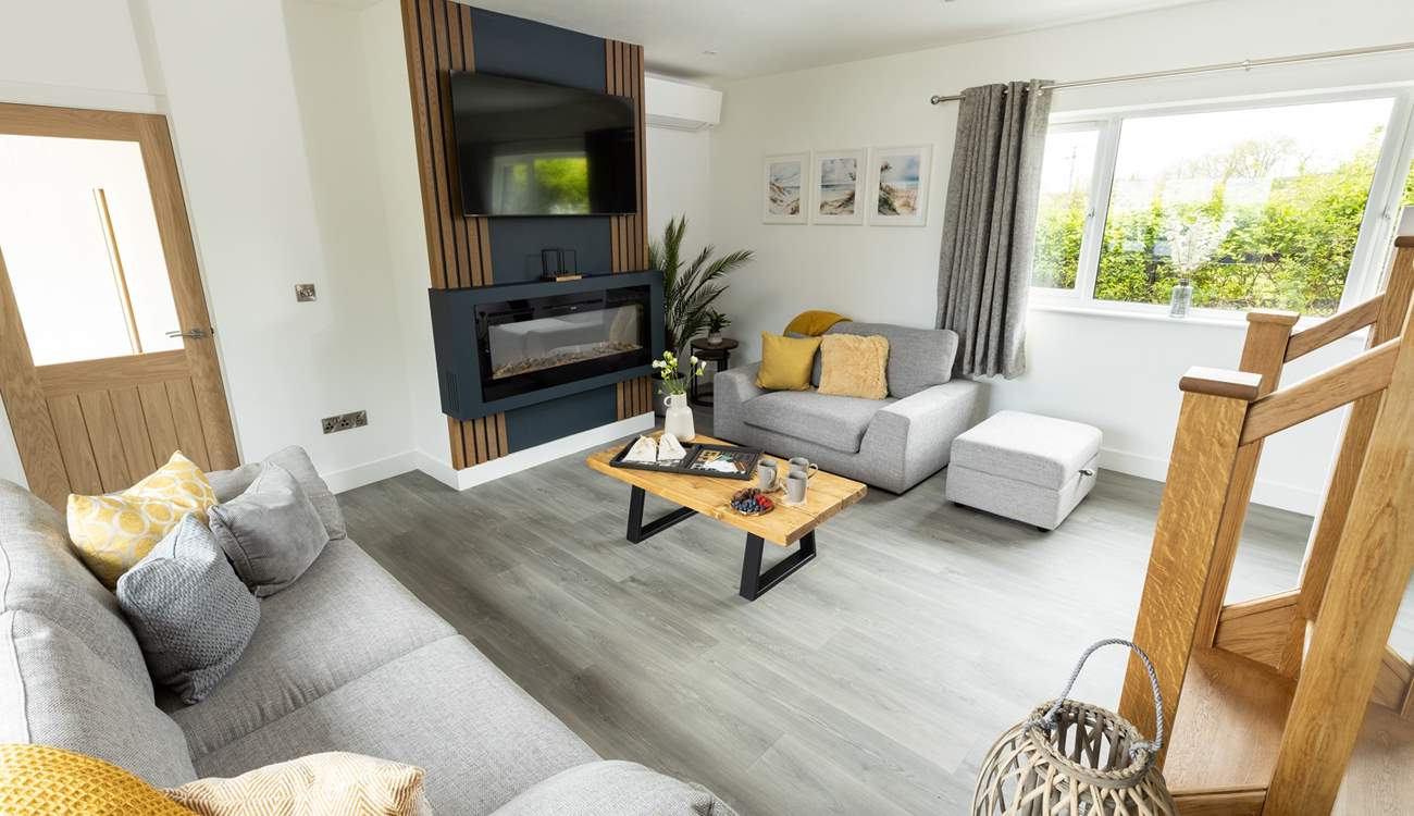 The sitting-area has a Smart TV and electric fire, perfect for keeping you warm and toasty on those out-of-season breaks.