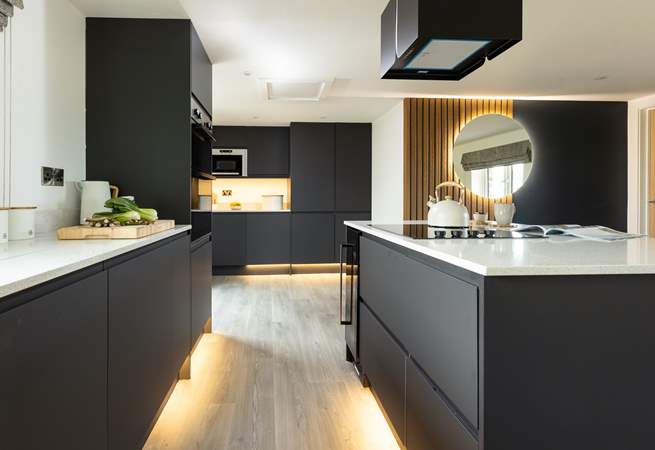 The kitchen island will delight the designated holiday chef.