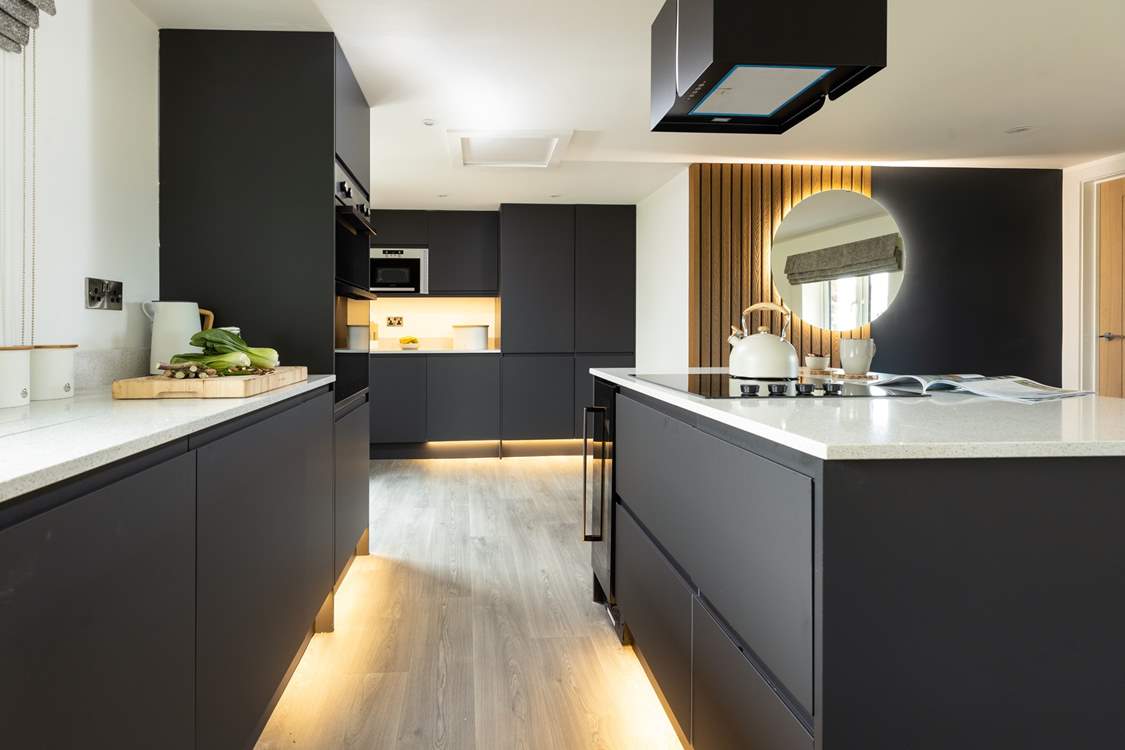The kitchen island will delight the designated holiday chef.