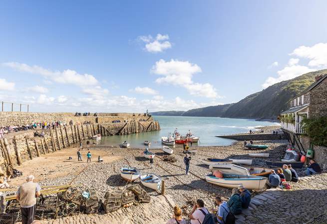 Stop for a pint at The Red Lion on the harbour in Clovelly.