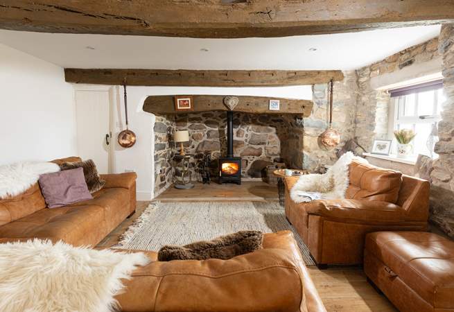Spend time together in the glow of the cosy wood burner. 