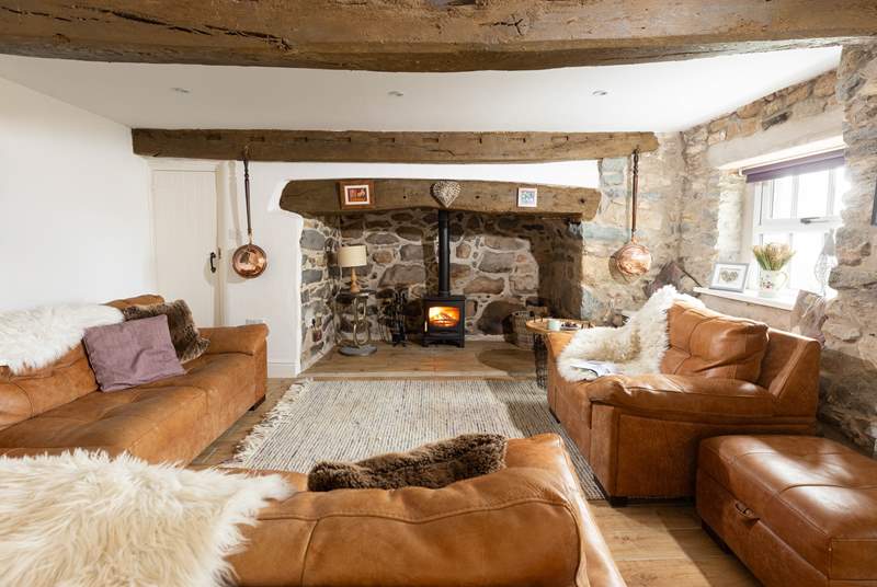 Spend time together in the glow of the cosy wood burner. 