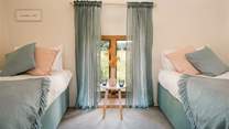 Bedroom two can be made up as a twin room, or a king-sized double on request.