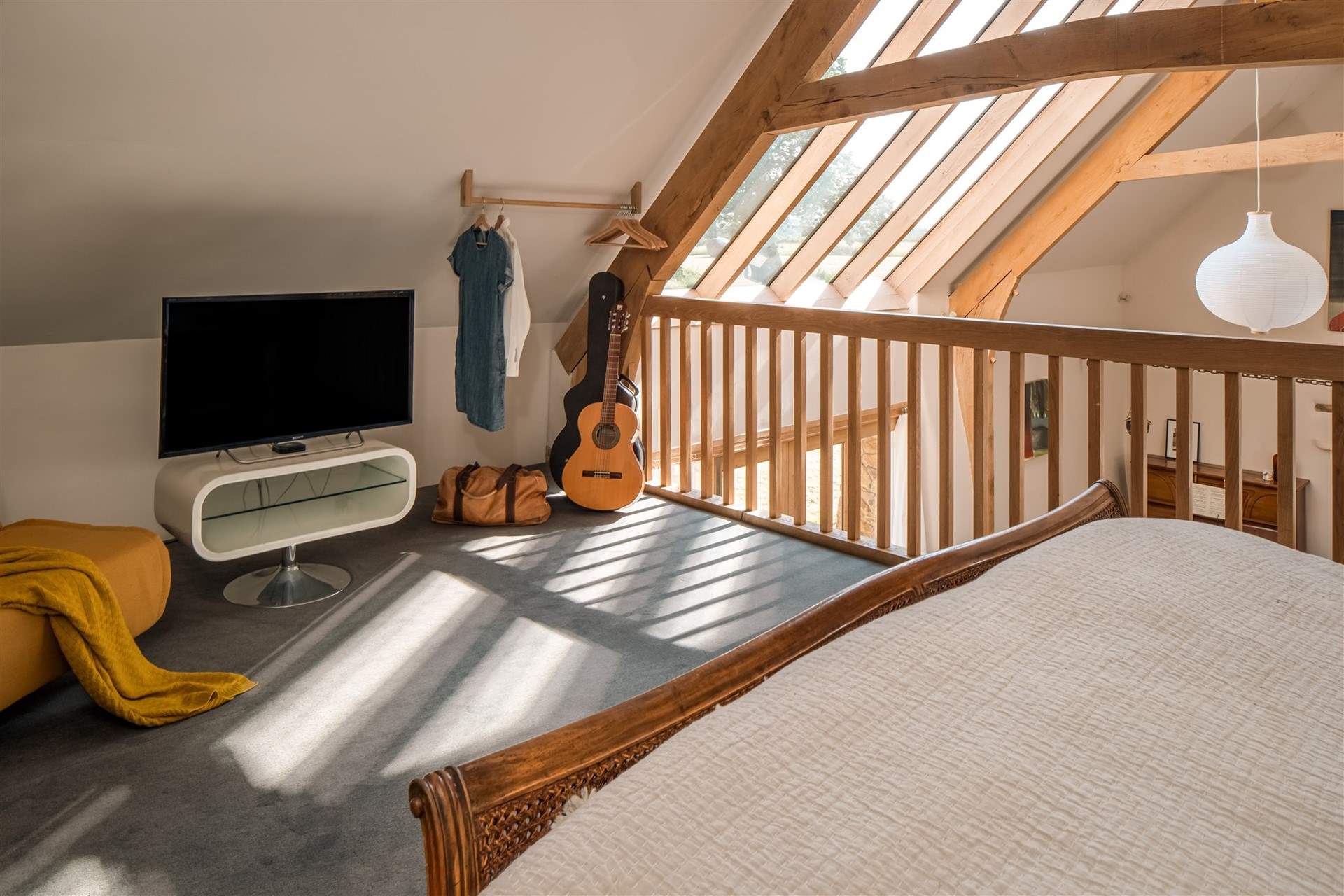 Bedroom three offers the option of TV in bed.