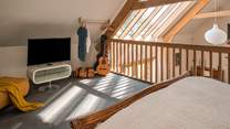 Bedroom three offers the option of TV in bed.