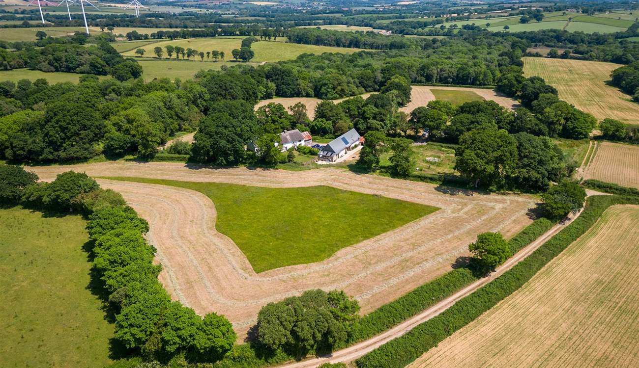 Ariel view of The Swallows and the glorious countryside which surrounds them. Also, the great news is you are not totally alone.