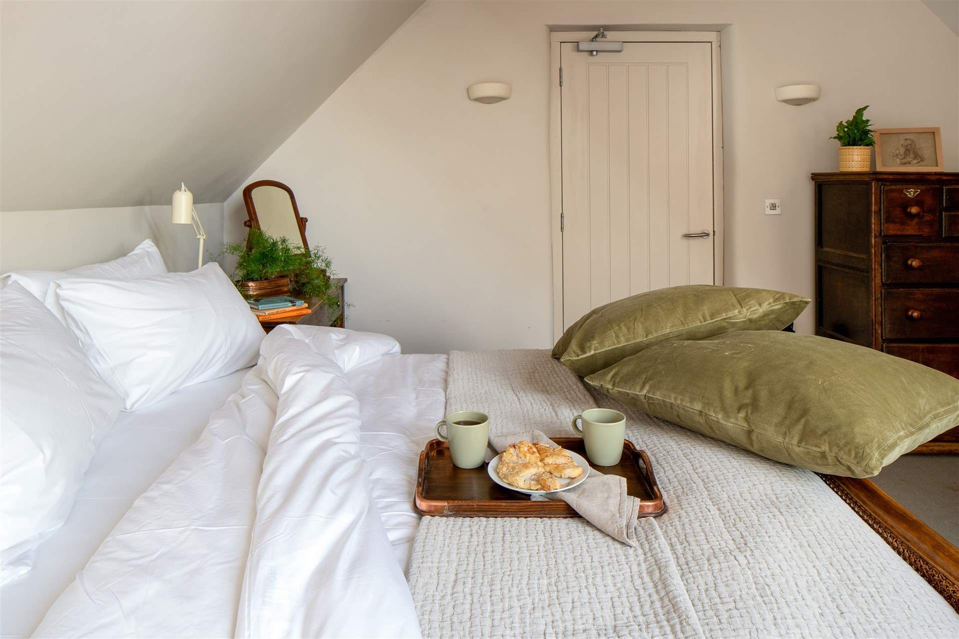 Bedroom three is home to this fabulous bed. Please be aware of the sloping ceilings.