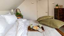 Bedroom three is home to this fabulous bed. Please be aware of the sloping ceilings.