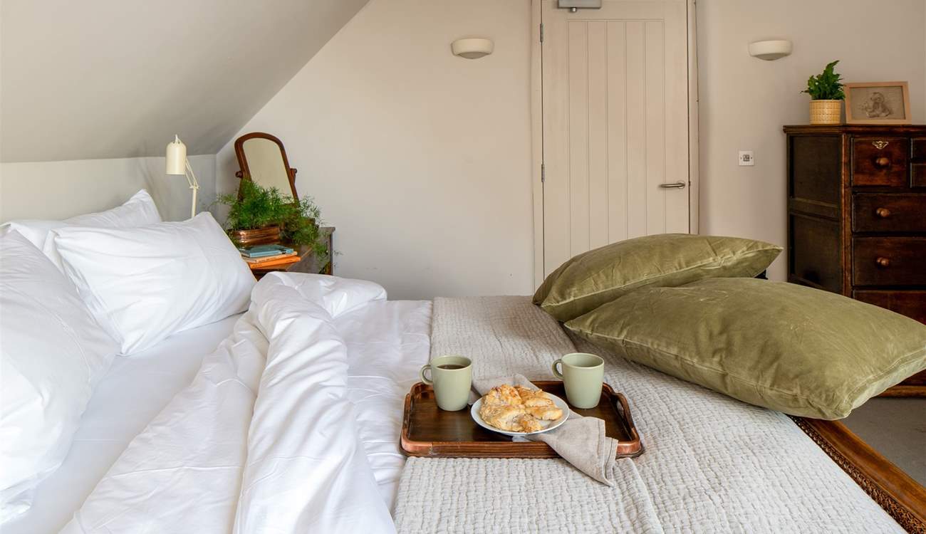 Bedroom three is home to this fabulous bed. Please be aware of the sloping ceilings.