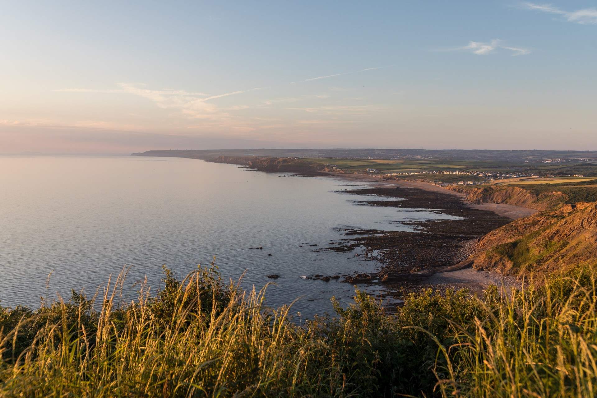 Widemouth Bay looks very inviting, even on a dusky day.