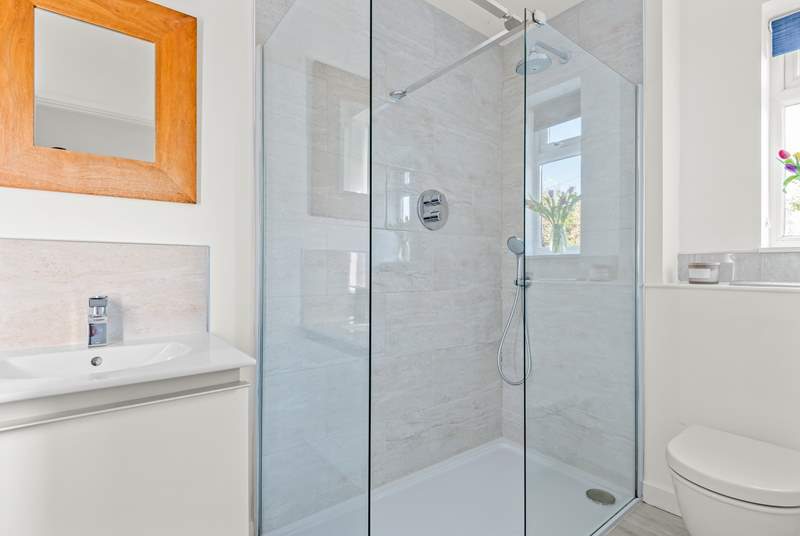 Ground floor shower-room. Perfect for washing away the day's sand and suncream the moment you walk through the door.