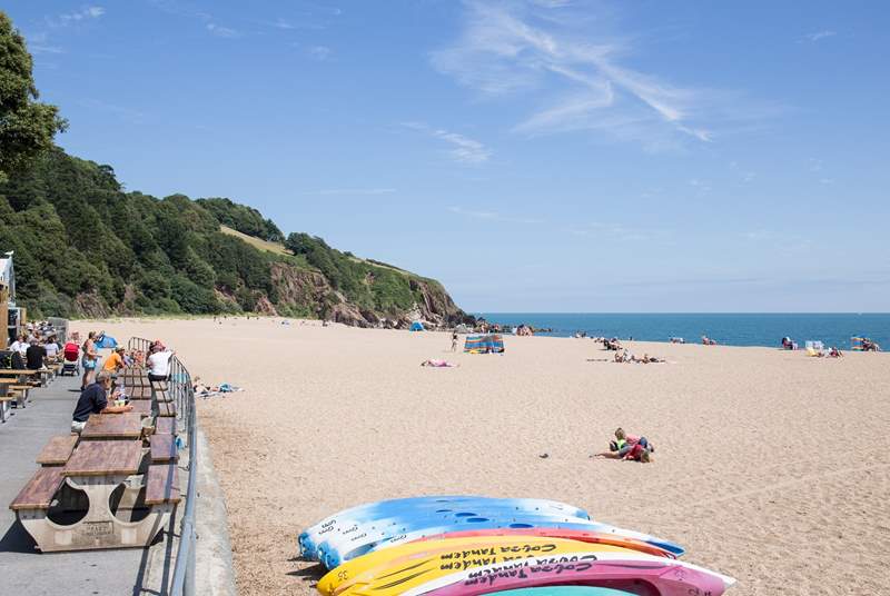 Watersport activity is easy to enjoy at Blackpool Sands.