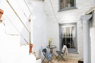 This secluded little spot is outside the kitchen door.