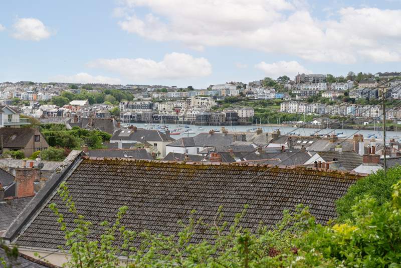 There are fabulous views from 'The Lookout' deck area over the roof tops towards Falmouth Bay. 