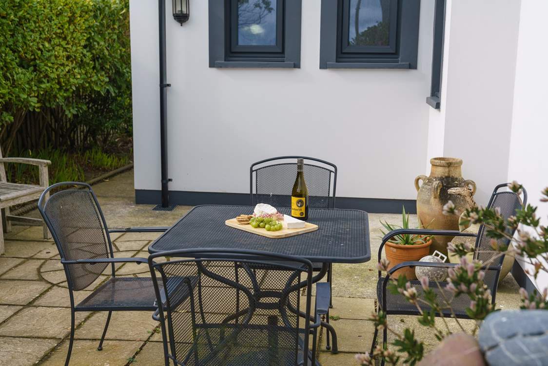 Escape to the second patio for sea glimpses and some perfect time out.