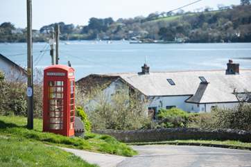 The traditional telephone box in centre of the charming, unspoilt village.