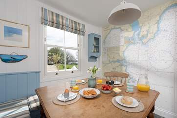 Breakfast is served in the dining-room. (Please note there are two steps up into the breakfast room)