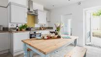 The kitchen/diner is a delightful sociable space.