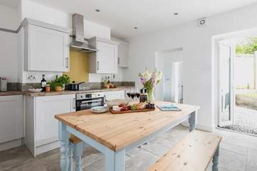 The kitchen/diner is a delightful sociable space.