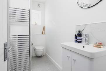 The stylish first floor shower-room.