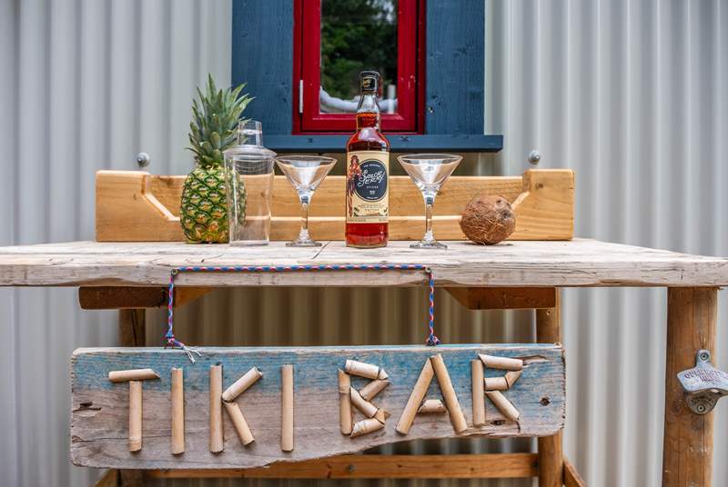 And rustle up a cocktail at the handcrafted Tiki Bar. 