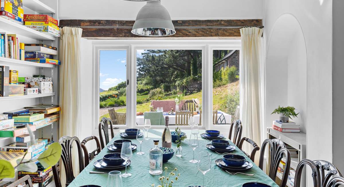 The grand dining-table also has a window seat making this the perfect spot to enjoy a family feast. 