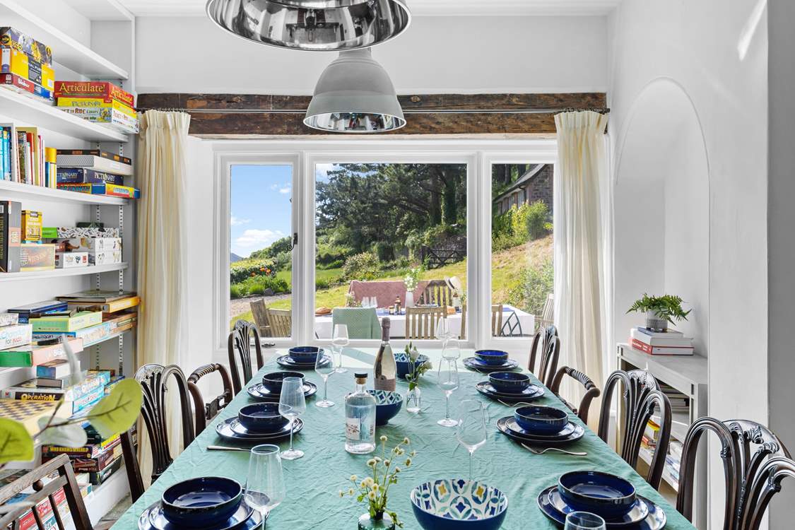 The grand dining-table also has a window seat making this the perfect spot to enjoy a family feast.