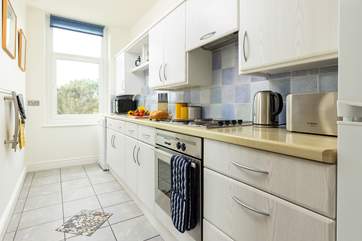 The kitchen has all you need to cook a holiday meal.