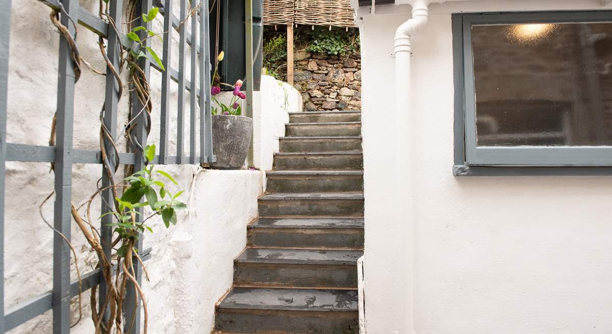 Twelve steps take you up to the top patio area. Children must be supervised in this area.