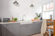The stylish kitchen.