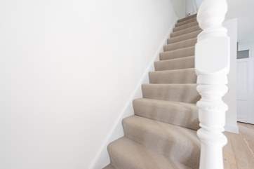 The stairs are true to the character of the cottage and narrow.