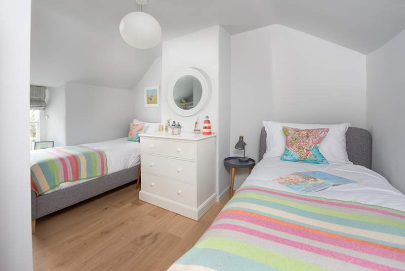 The twin bedded room is ideal for either adults or children.