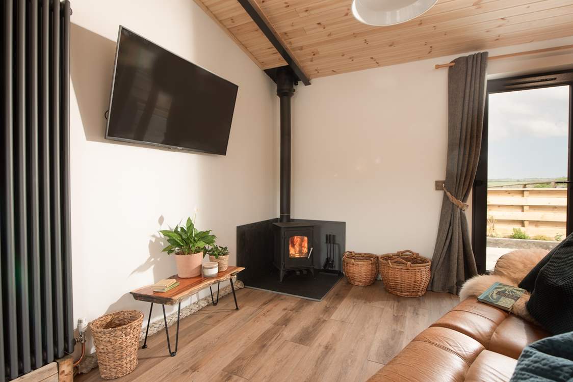 Snuggle up and watch a movie after a busy day exploring.