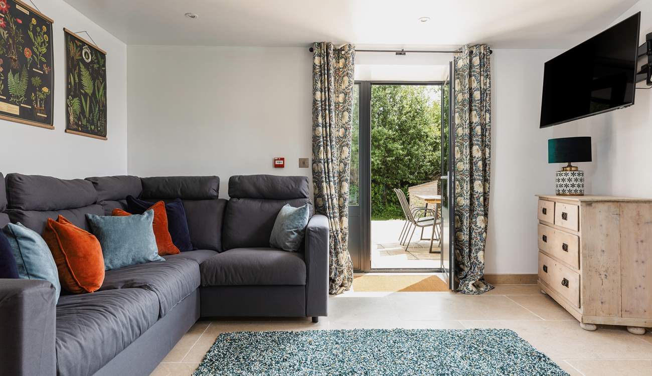 The comfy sitting-room leads onto the terrace.