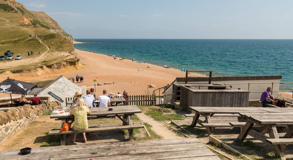 The beach at Seatown - a great place to stop if exploring the coastal path.