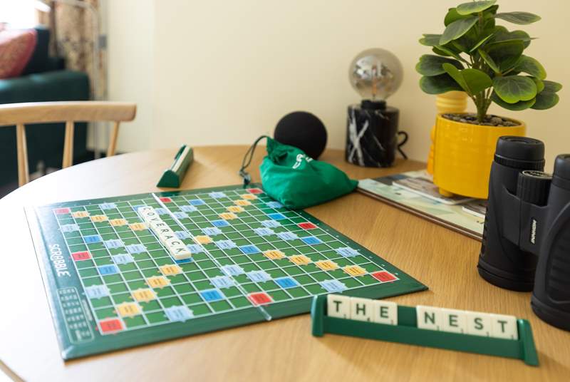 The sitting-room has a dining area, perfect for an after dinner board game.