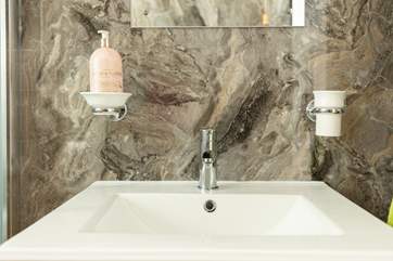 The shower-room is super stylish.