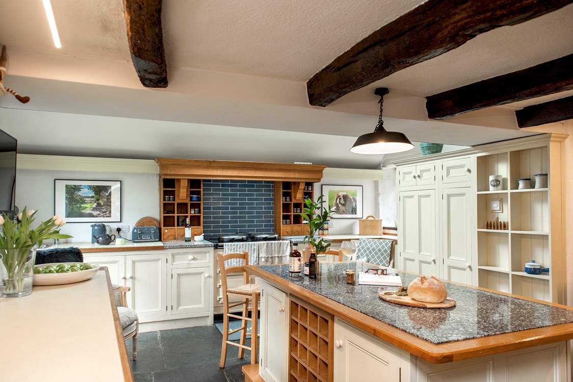 Perch on a stool and chat with the chef in the kitchen.