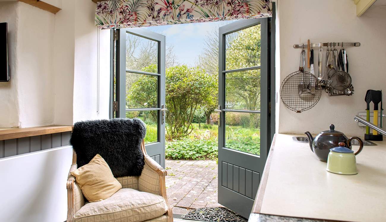 Relax by the back door and let the fresh air in.