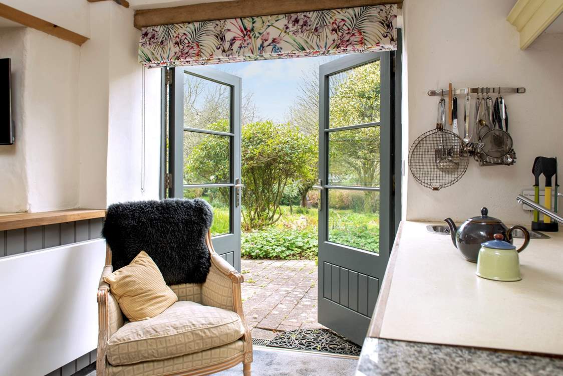 Relax by the back door and let the fresh air in.