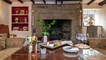 The wood-burner will keep you cosy during winter months.