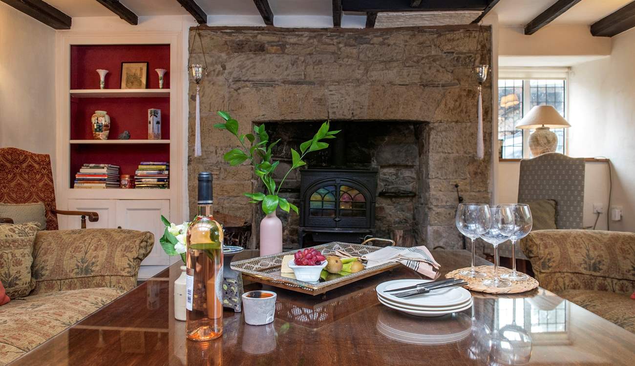 The wood-burner will keep you cosy during winter months.