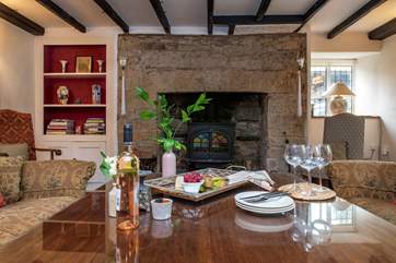 The wood-burner will keep you cosy during winter months.