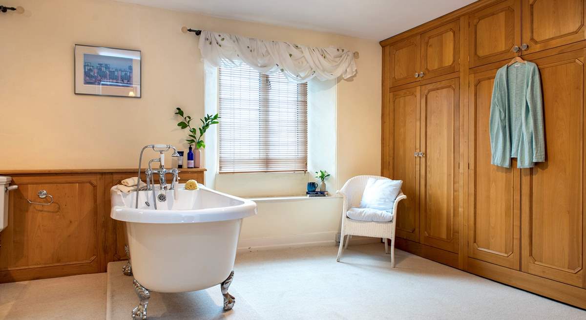 Relax in the fabulous free-standing bath after a busy day of exploring.