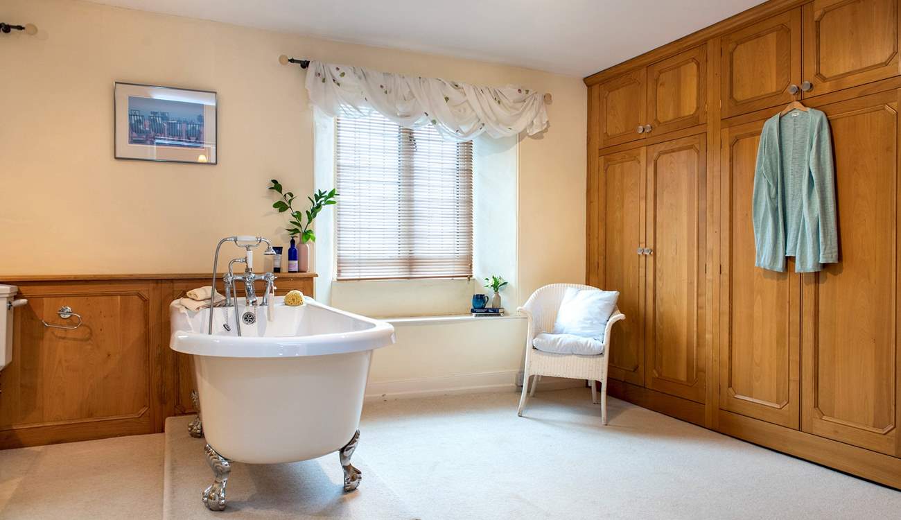 Relax in the fabulous free-standing bath after a busy day of exploring.