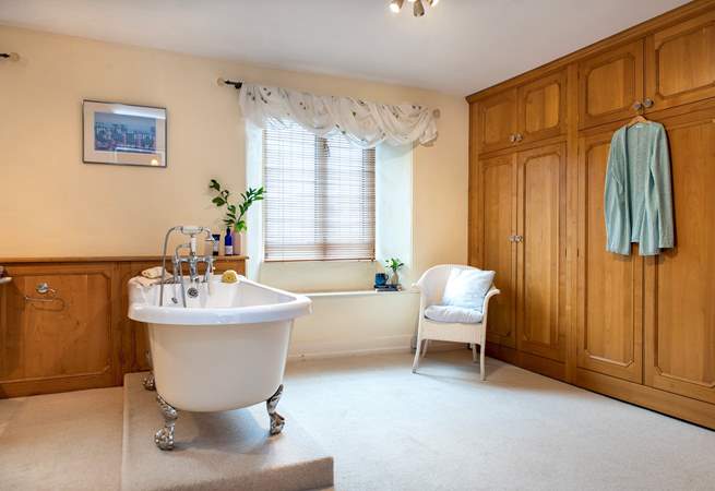 Relax in the fabulous free-standing bath after a busy day of exploring.